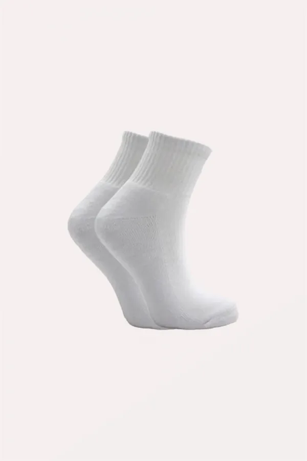 Kadın Pamuklu Yarım Konç Tenis Kolej Taban Altı Havlu Çorap Çok Renkli 4'Lü Paket