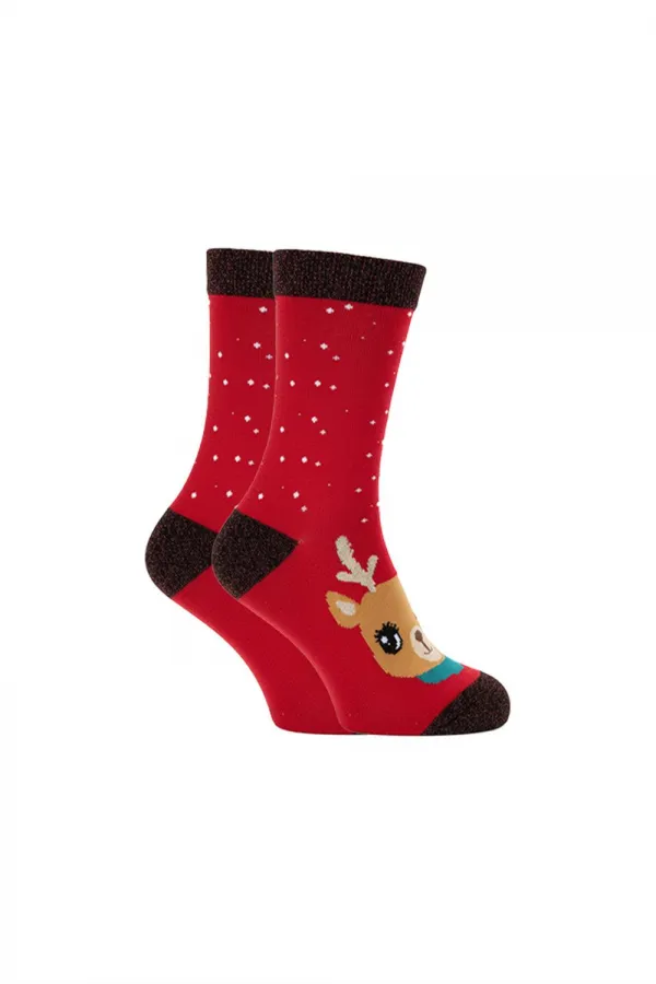 Christmas/New Year's Patterned Ankle Socks, Colorful, 6-Pack