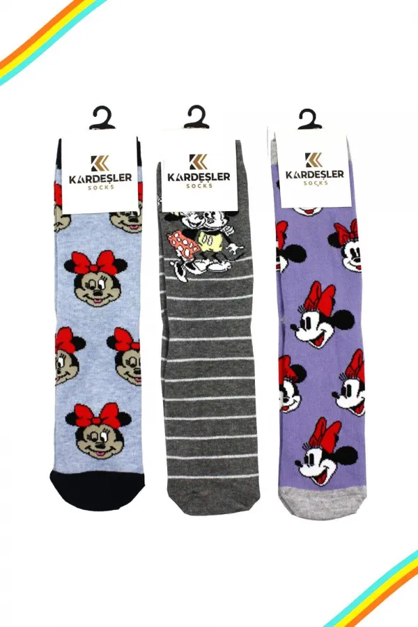 Unisex Colorful Cartoon Patterned Ankle Socks, 3-Pack