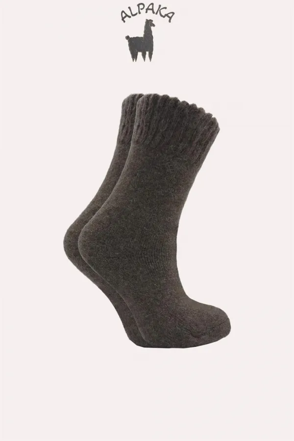 Women's Alpaca Wool Winter Terry Thick Socks, 4-Pack