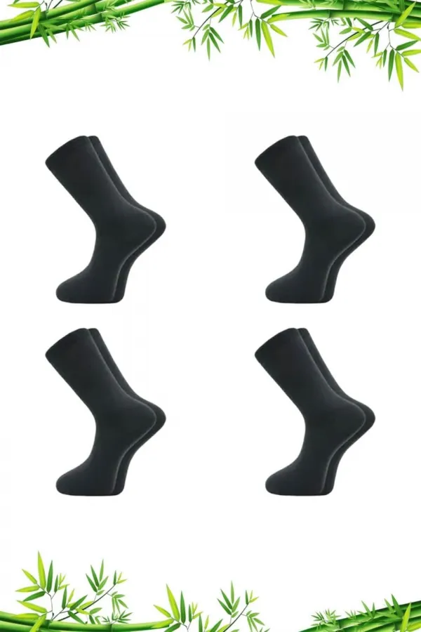 Men's Bamboo Socket Long Straight Smoked Seamless 4-Pack