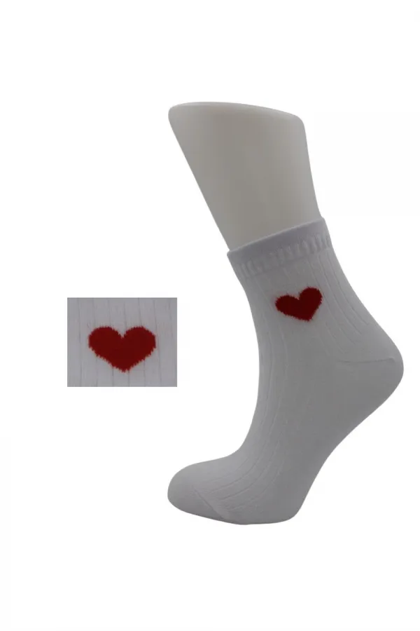 Chaussettes mi-mollet colorées en coton à motif cœur pour femme, lot de 6