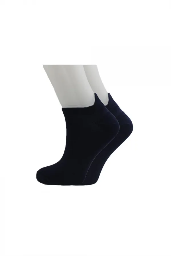 Chaussettes courtes en coton bleu marine à motifs pour femme, lot de 4