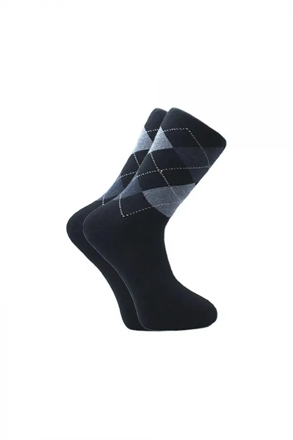 Men's Terry Cloth Diabetic Cotton Winter Thick Socks, Multicolored Thermal, 4-Pack