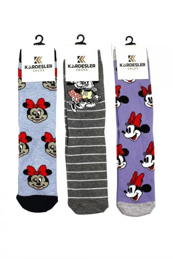 Unisex Colorful Cartoon Patterned Ankle Socks, 3-Pack