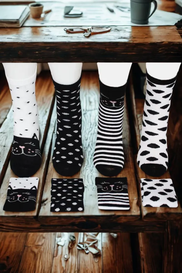 Chaussettes enfant à motifs variés, colorées, lot de 4