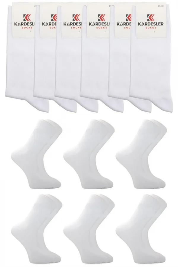 Men's Cotton Ankle Socks, White, 6-Pack