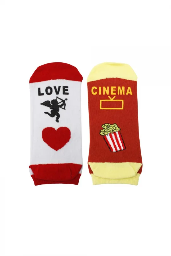 Chaussettes courtes imprimées en silicone à motifs pour femmes, lot de 6