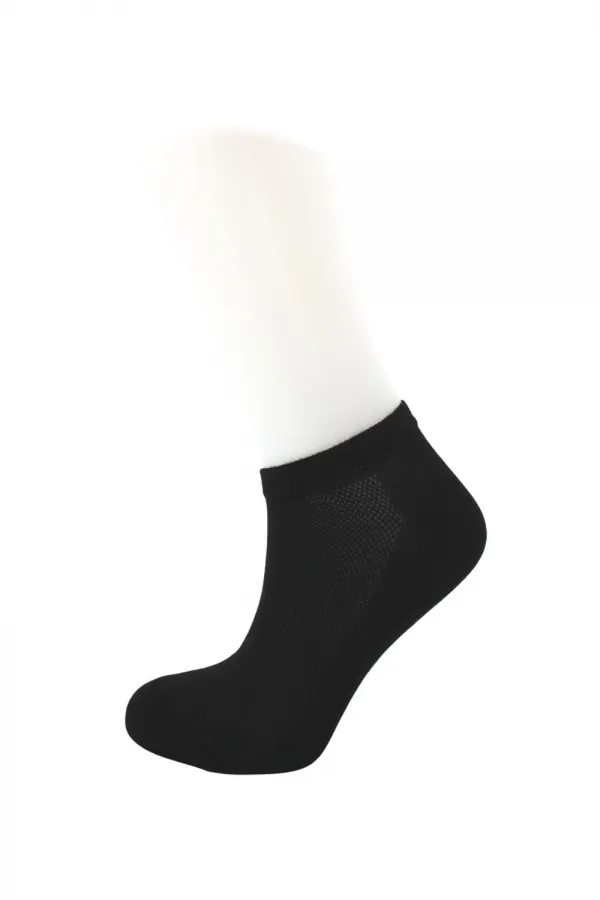 Women's Black Cotton Socks, 6-Pack, Rice Stitch