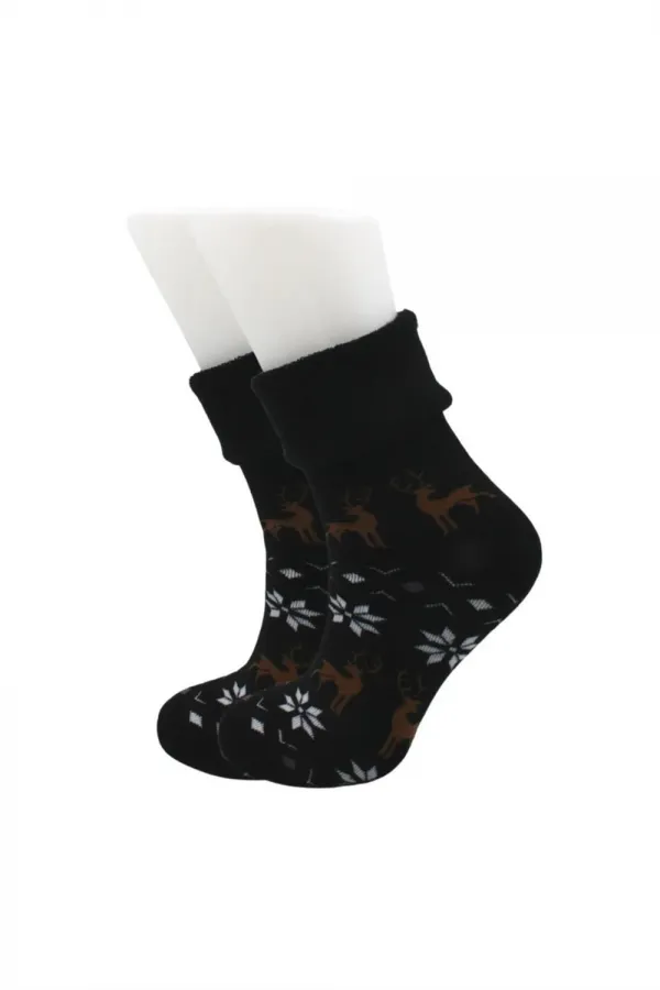 Chaussettes en tissu éponge pour femmes, lot de 6, motif cerf