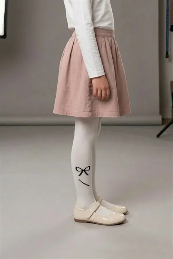 Kız Çoçuk Pamuklu Külotlu Çorap Desenli