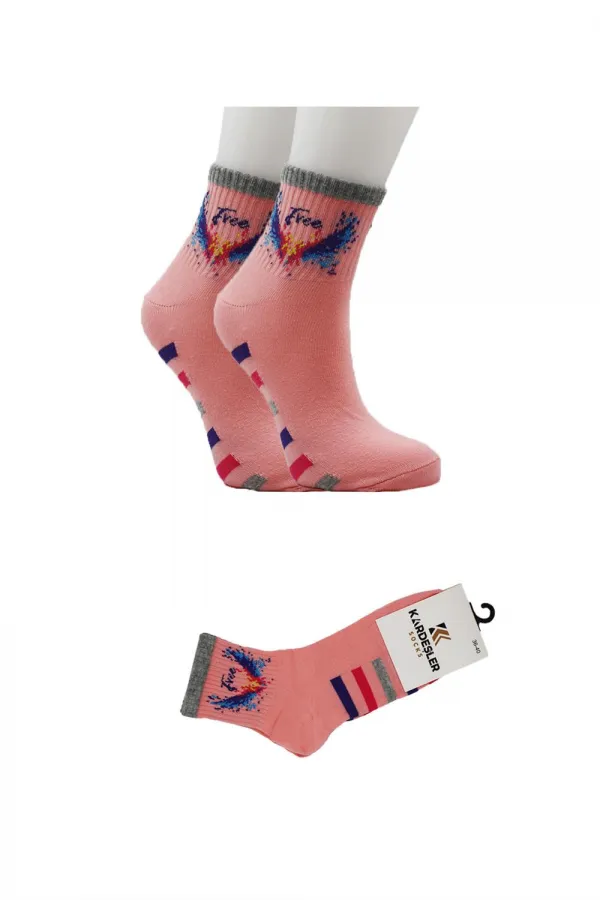 Chaussettes courtes en coton à motifs colorés pour femmes, lot de 3