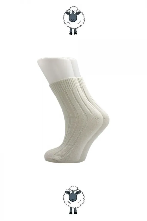 Kadın Lambswool Yün Kışlık Çok Renkli Yarım Konç Çorap 6'Lı Paket