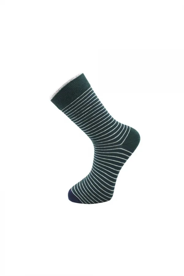 Men's Multicolored Ankle Socks, Long Striped Pattern, Seamless, 6-Pack