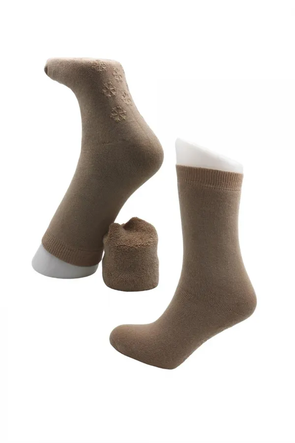 Chaussettes d'hiver épaisses et colorées en coton éponge imprimé silicone pour femme, lot de 4