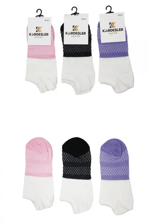 Chaussettes courtes colorées en coton pour femmes, lot de 6