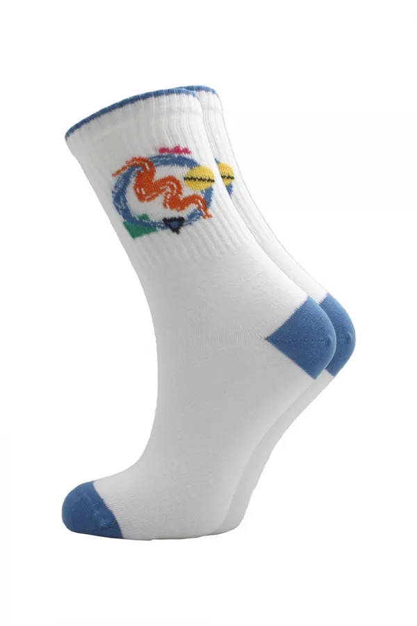 Chaussettes courtes colorées en coton à motifs pour femmes, lot de 3