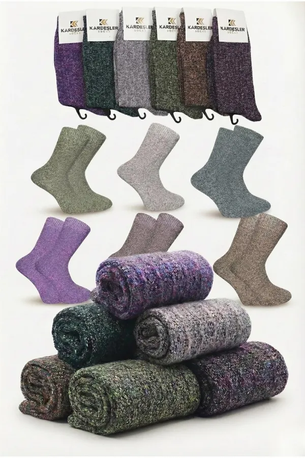 Men's Winter Ankle Socks, Multicolored, 6-Pack