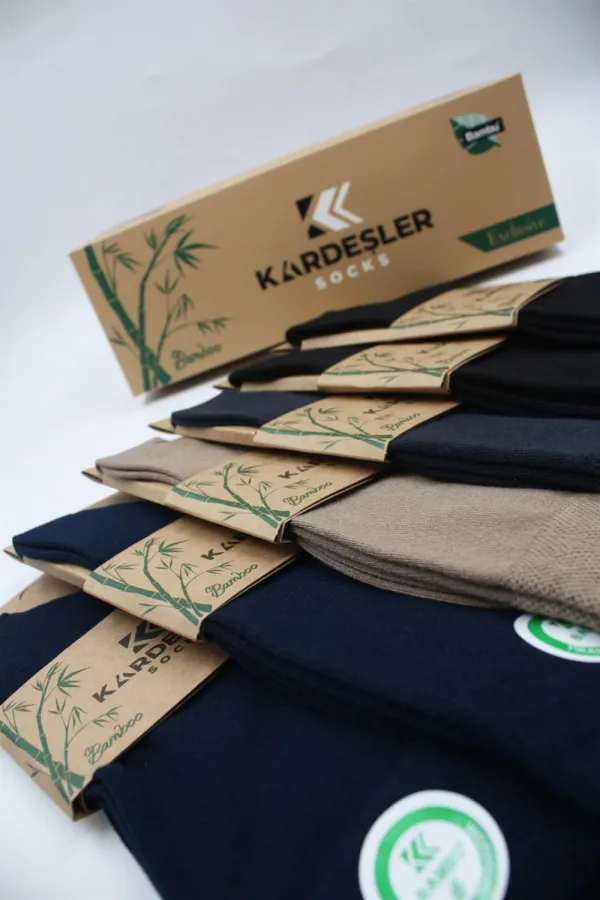 Men's Bamboo Sock Long Assortment Seamless 6-Pack Premium Boxed