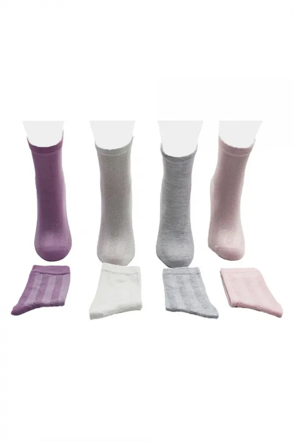 Çocuk Renkli Soket Çorap 4'Lü Paket