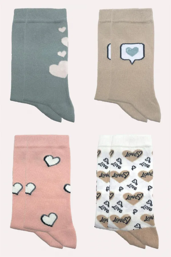 Women's Cotton Ankle Socks, Multicolored, 4-Pack