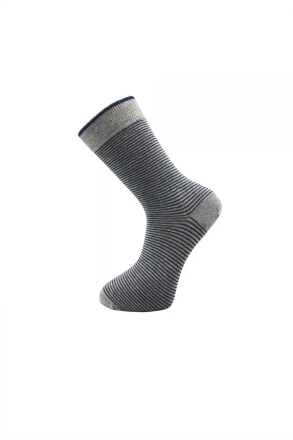 Men's Multicolored Ankle Socks, Long Striped Pattern, Seamless, 6-Pack