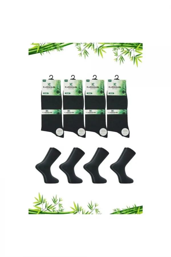 Men's Bamboo Socket Long Straight Smoked Seamless 4-Pack