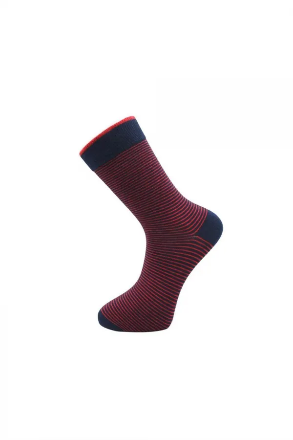 Men's Multicolored Ankle Socks, Long Striped Pattern, Seamless, 6-Pack