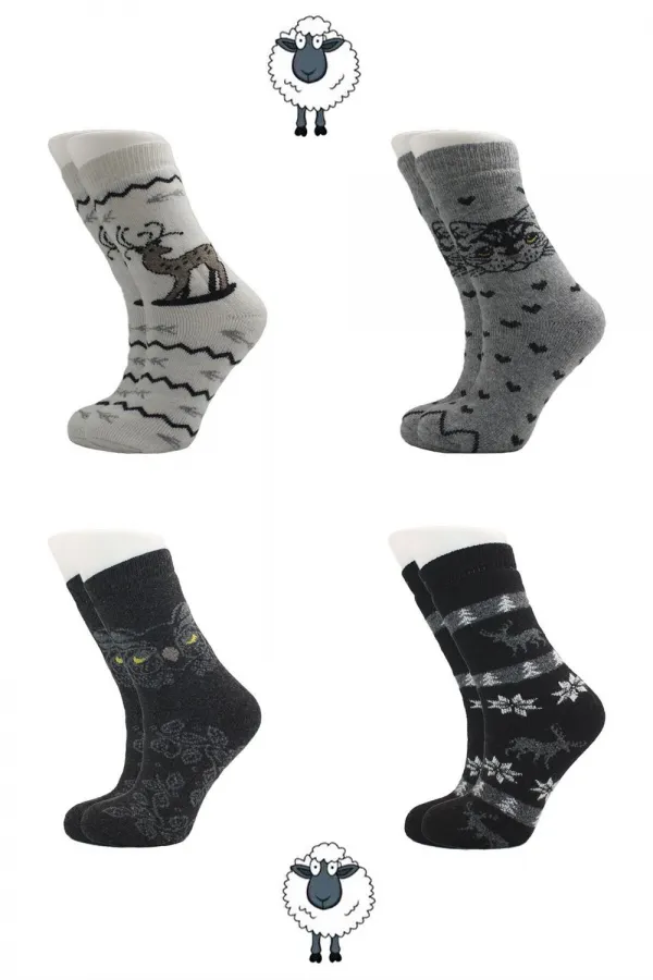 Chaussettes d'hiver épaisses en laine d'agneau pour femme, lot de 4