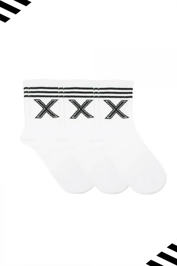 Unisex X-shaped Tennis Socks (Letter Socks) 3-Pack