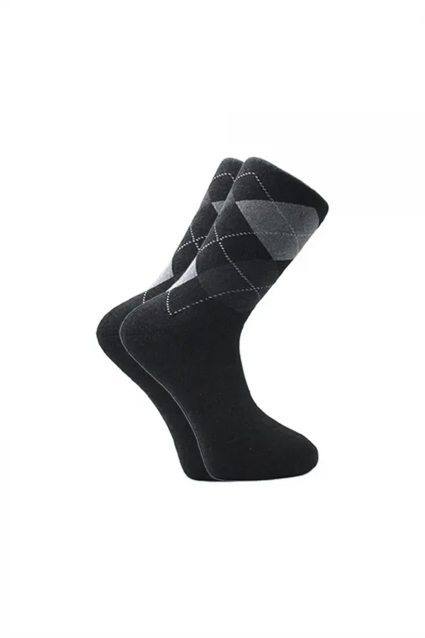 Men's Terry Cloth Diabetic Cotton Winter Thick Socks, Multicolored Thermal, 4-Pack