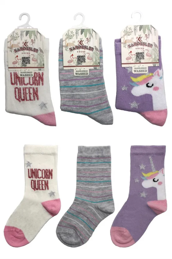 Chaussettes courtes pour enfants à motifs variés, colorées, lot de 3