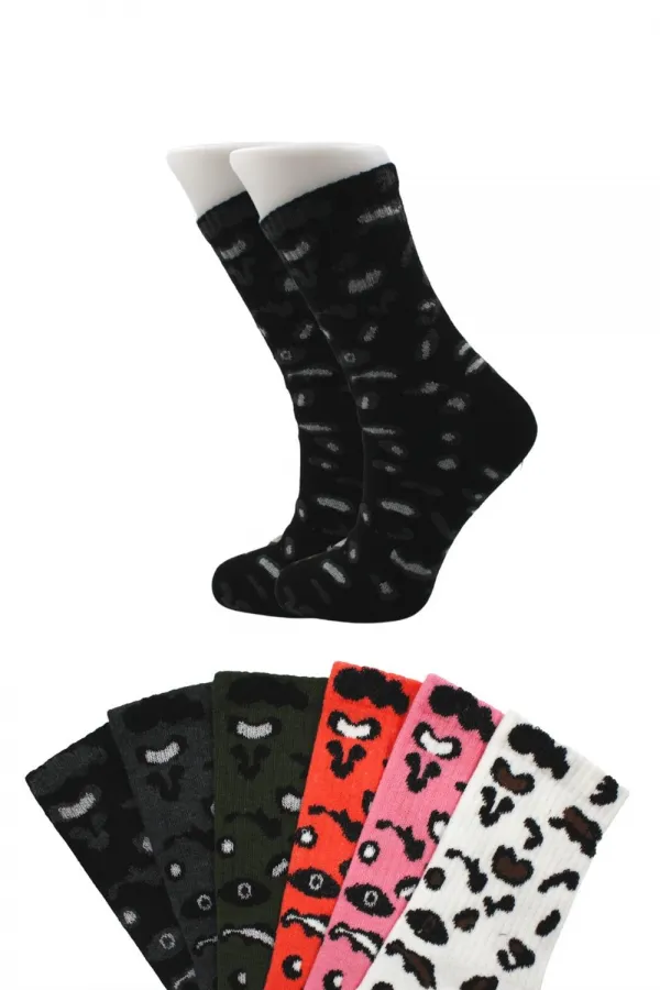 Chaussettes de tennis colorées pour femmes, en coton, à motifs longs, lot de 6.