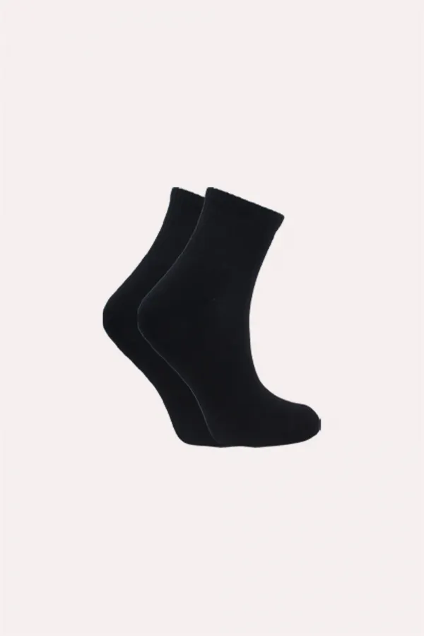 Kadın Pamuklu Yarım Konç Tenis Kolej Taban Altı Havlu Çorap Çok Renkli 5'Li Paket