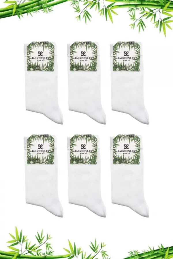 Chaussettes courtes blanches sans couture en bambou pour femmes (lot de 6)