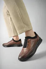 Muggo GRATUIT Garantie Chaussures orthopédiques confortables et classiques décontractées pour hommes en cuir véritable