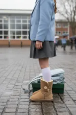 Bottes d'hiver Muggo KIDDY pour enfants, doublées de fourrure et à boutons