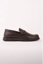 Chaussures décontractées pour hommes Muggo ALFRED en cuir véritable avec boucle en métal et semelle confortable