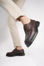 Muggo SAMUEL Chaussures pour hommes classiques et confortables en cuir véritable, style décontracté, avec semelle orthopédique épaisse.