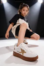 Muggo GALAXY Star Detail Lace-up Kids' Casual Sneaker Sports Shoes Muggo GALAXY Star Detail Lace-up Kids' Casual Sneaker Sports Shoes