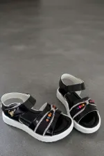 Sandales pour filles Muggo BUTTERFLY avec nœud en perles colorées et fermeture velcro