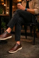 Muggo JUNO Hakiki Deri Bağcıklı Erkek Günlük Klasik Casual Ayakkabı