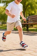 Sandales lumineuses à scratch Muggo NAVI pour garçons