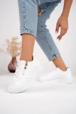 Chaussures de sport confortables et orthopédiques Muggo Asel pour femmes, à lacets et fermeture éclair latérale.