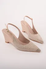 Muggo TIERA Stone and Pearl Embellished Pointed Toe Open Back Women's Platform Dress Shoes Muggo TIERA Stone and Pearl Embellished Pointed Toe Open Back Women's Platform Dress Shoes