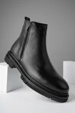 Muggo CHELSEY Genuine Leather Double Zipper Men's Winter Boots