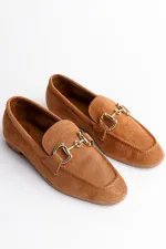 Mocassins décontractés en cuir pour femmes Muggo MONA avec boucle métallique garantie