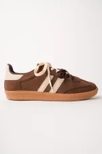 Muggo TAUPE Çift Bağcıklı Günlük Kadın Sneaker Spor Ayakkabı