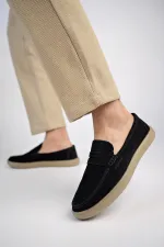 Muggo DENZEL Chaussures pour hommes classiques, confortables et orthopédiques, sans lacets, en cuir véritable, garanties pour tous les jours