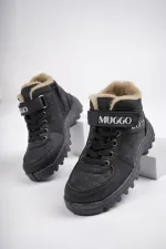 Bottes pour enfants Muggo TRUDY, garanties résistantes au froid, doublées de fourrure, avec fermeture Velcro et lacets